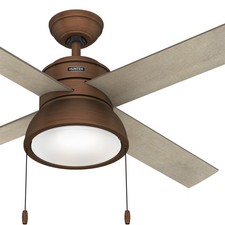 Hunter Fan 52 inch Weathered Copper Indoor Ceiling fan Light and Pull Chain