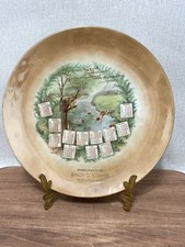 Calendar Plate Orange Lusterware WINDSOR WISCONSIN 1910 Simon C Starks Stained