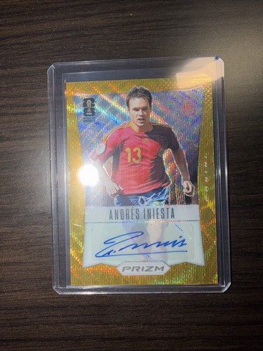 2026 Prizm World Cup Andres Iniesta Throwback Signatures Gold Wave Auto #/10
