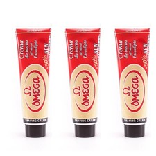Omega Eucalyptus Shaving Cream Tube from Italy - 3 Pack