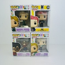 Lot of 4 Funko Pop! Rocks BTS J-Hope 221, Jimin 222, V 223, RM 279 Vinyl Figures