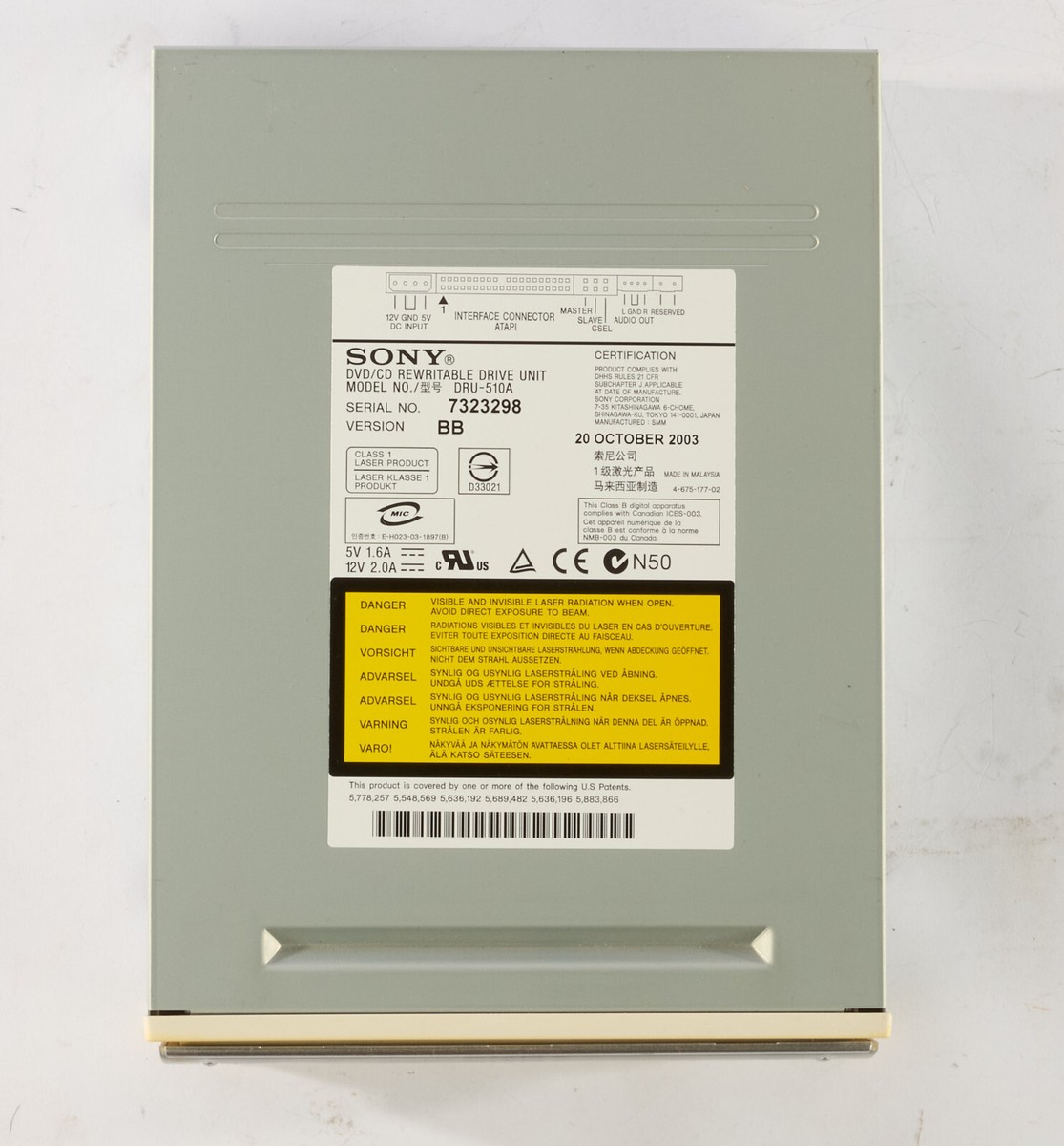Vintage Sony DRU-510A DVD/CD Re-Writable Drive | eBay