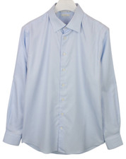 SUITSUPPLY Traveller Slim Fit Formal Shirt Men's 44 / 17 1/2 Spread Neck Blue