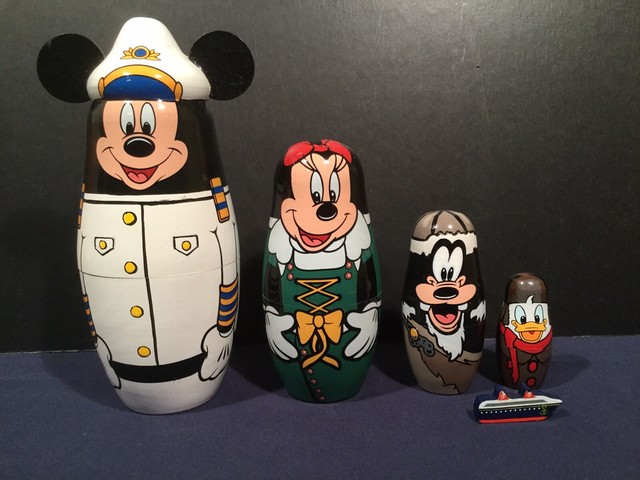 Disney Captain Mickey Nesting Wood Doll Set RARE | eBay