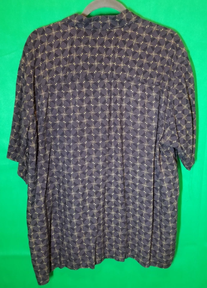 Camisa Islander Hawaiana Abotonada Negra Manga Corta, Island Para Hombre Talla XL Foto 2 de 4