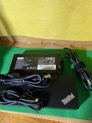 Lenovo ThinkPad Thunderbolt 3 Docking Station 40AC0135US w/Adapter + Data Cable
