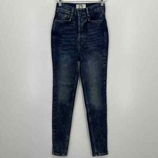 Free People Jeans Women's Size 25 Blue High Rise Medium Wash Skinny Stretch