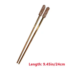 1 Pair Stainless Steel Bling Crystal Metal Chopsticks Reusable Rhinestone Decor