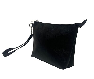 Clutch Herren Damen Handtasche Tasche Beauty Case Handgelenk Schwarz Leder Taube