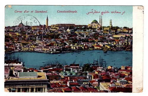 Turkey 1915 AK CONSTANTINOPLE PORT With MSL 14 (T8391)