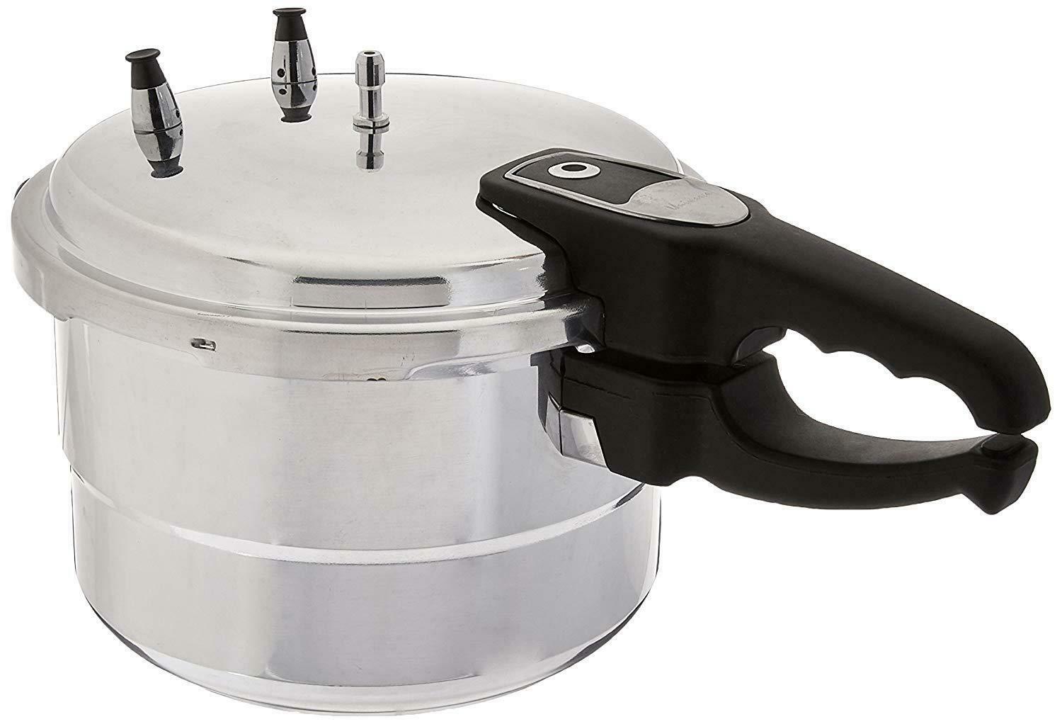 5.2 Quart Aluminum Pressure Cooker With Steamer, Silver