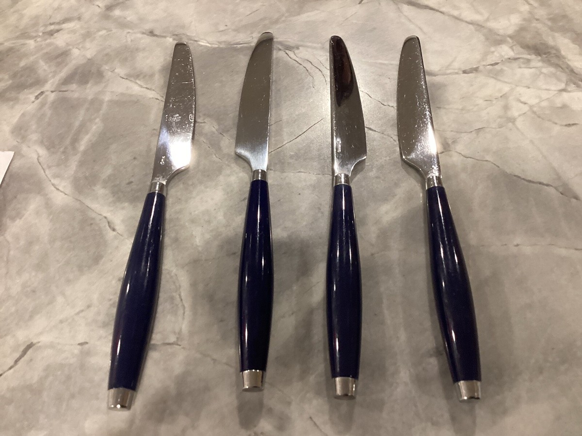 4-Fiestaware Homer Laughlin Navy Blue Steak Knives