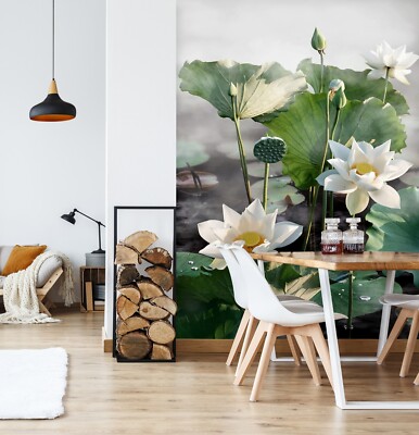 3D Noble White Lotus G6941 Wallpaper Wall Murals Removable Self-adhesive Erin