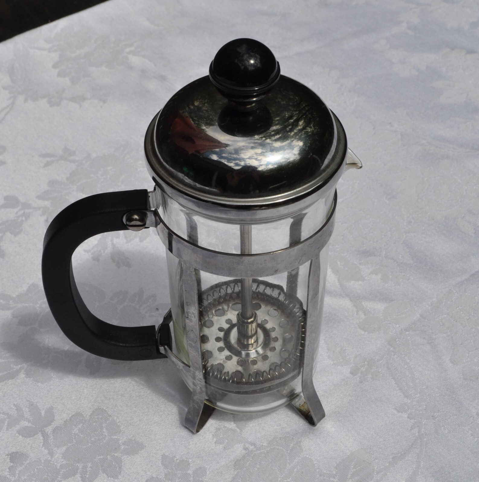 Single Serve Coffee French Press 1.5 Cup Original Bodum Black & Chrome Travel
