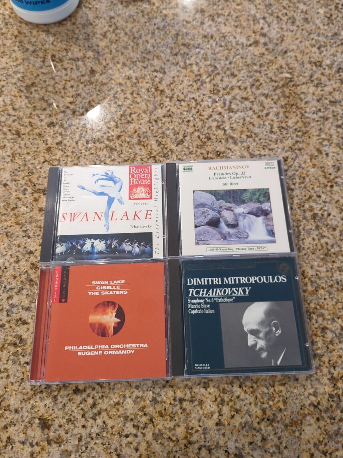 4 Classic Opera CDs Lot 29 Giselle Skaters Mitropoulos Rachmaniov Biret Swan Lak