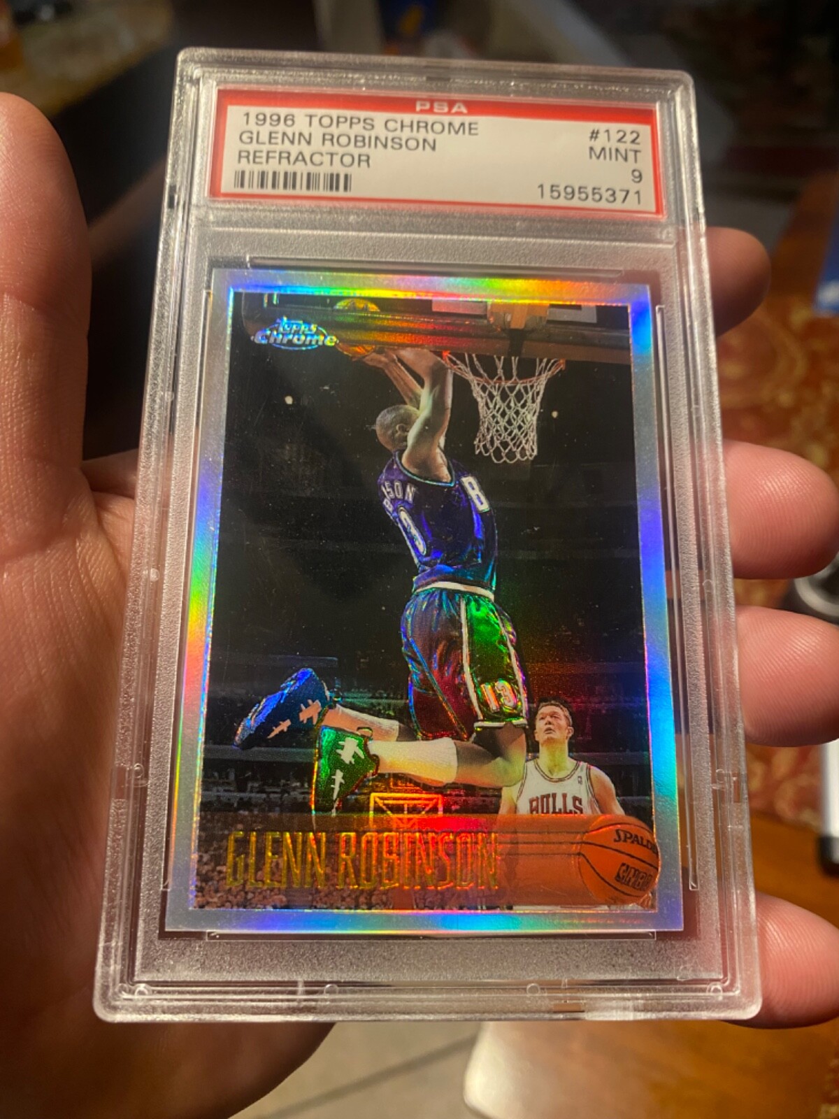 ~STUNNING PSA 9 TOPPS CHROME REFRACTOR 1996 GLENN ROBINSON CARD #122