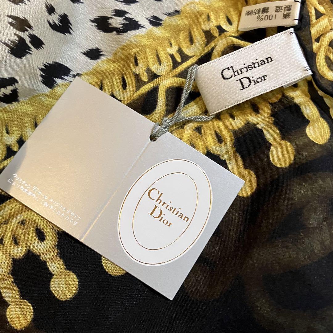 Christian Dior Leopard Print Silk Scarf 55x175cm Made in Christian Dior Leopard Print Silk Scarf 55x175cm Made in