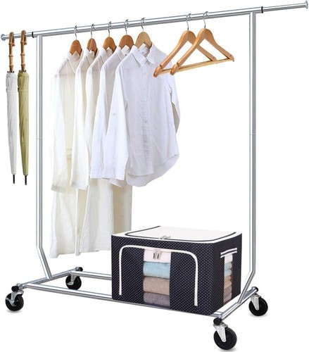 Kleiderständer mit Rollen 136kg Kleiderstand Metall Verstellbar Länge 130-189cm - Bild 8 von 8