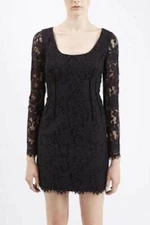 Topshop by Unique Couture Womens Oakham Lace Shift Cocktail Dress 2 small
