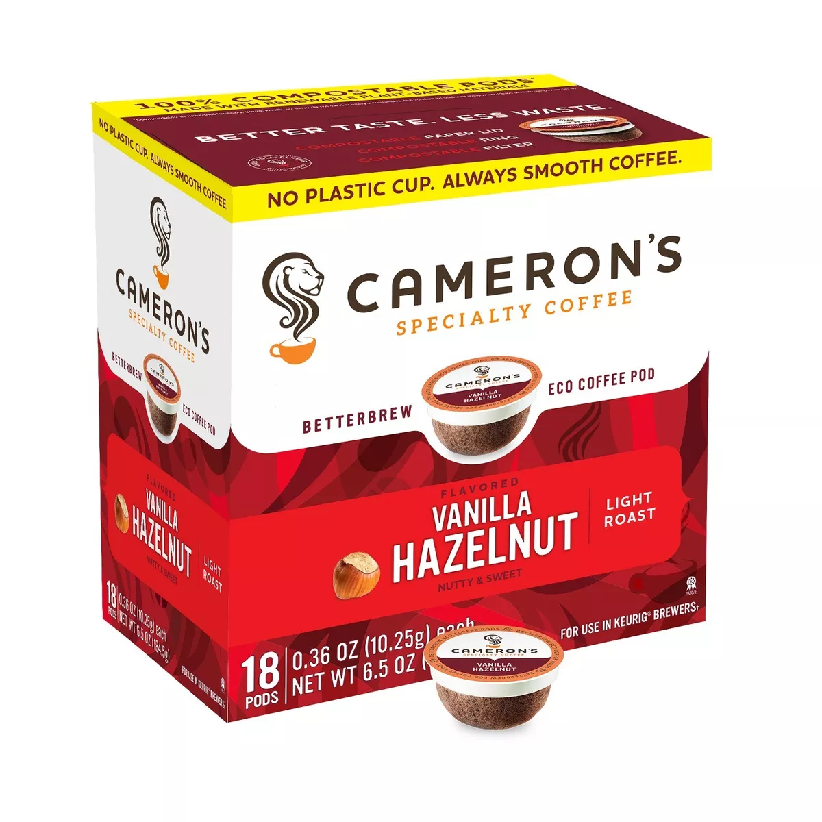 Cameron s Vanilla Hazelnut Coffee 18 to 144 Keurig K cup Pick Any Size FREE SHIP