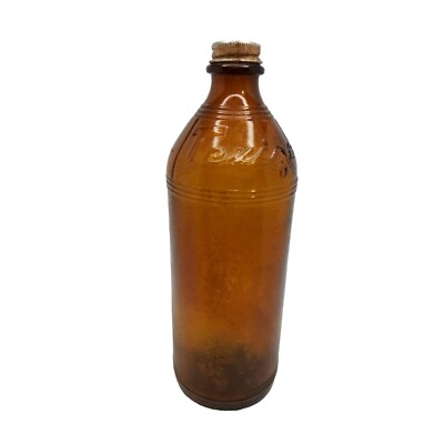 Vintage 1940s Texize Amber Glass bottle with metal Iid | eBay