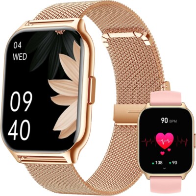 Smartwatch Damen Herren mit Telefonfunktion Armbanduhr für iPhone Samsung Huawei
