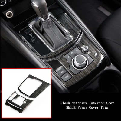 Black Titanium Car Inner Gear Shift Frame Cover Trim For Mazda CX-5 CX5 2017-18