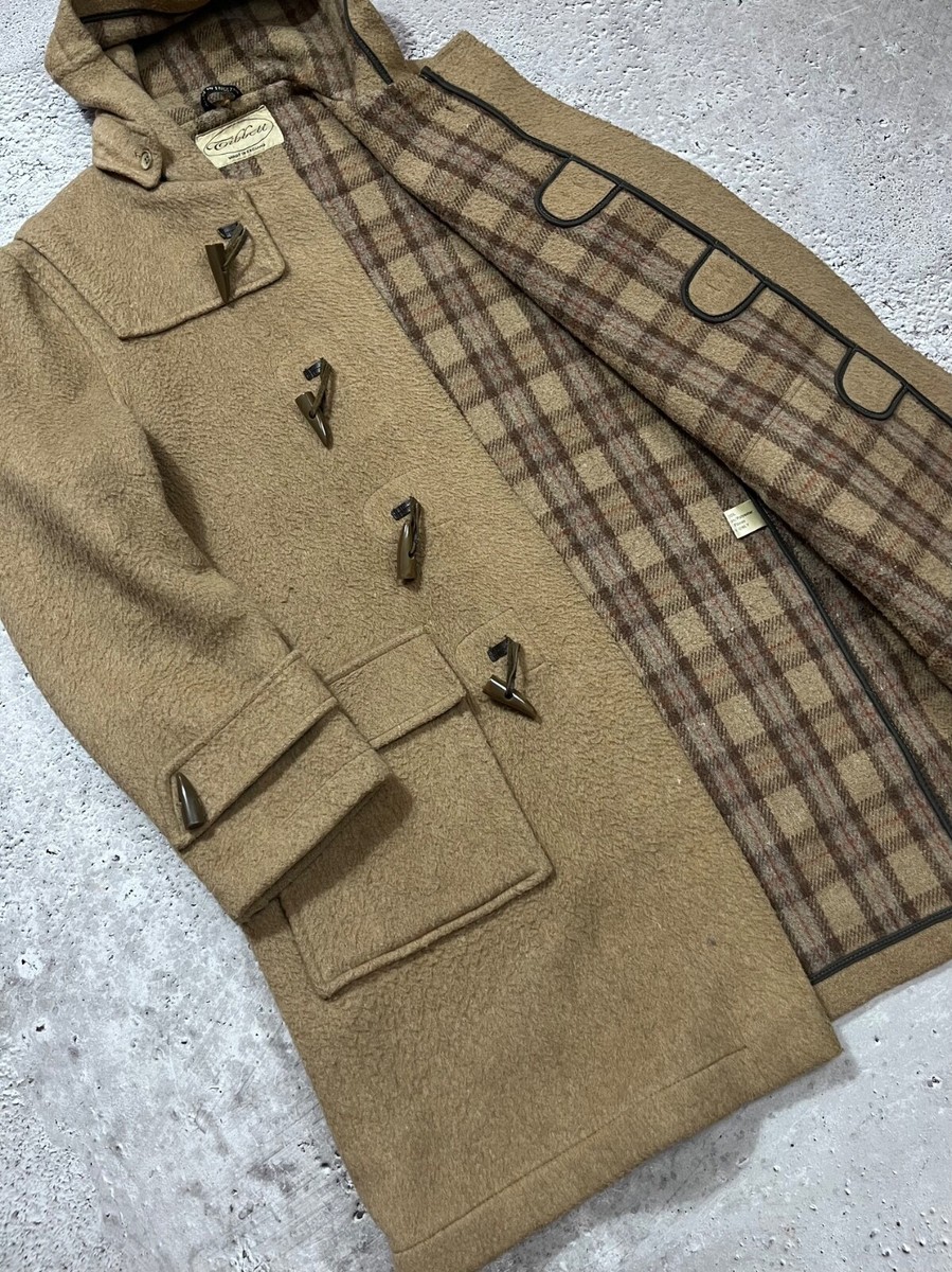Vintage Tibbett Duffle Coat Wool Toggle Hooded Jacket Made in