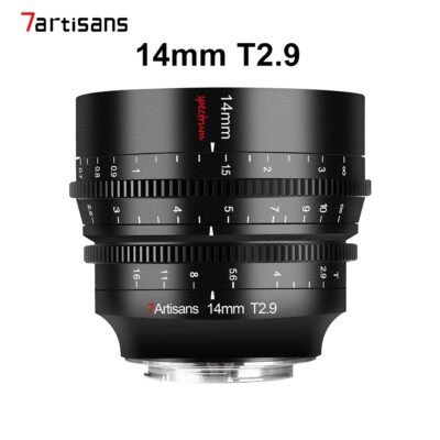 7artisans 14mm T2.9 MF  Full Frame Ultra Wide Angle Cinema Lens for Sony E A9 A7