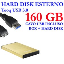 HDD HARD DISK ESTERNO 160GB 2,5" USB 3.0 2527GD VIDEO MUSICA FOTO ORO GOLD