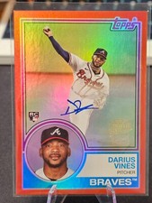 2024 Topps Archives DARIUS VINES Atlanta Braves 1983 Rookie AUTO Red #'d /10