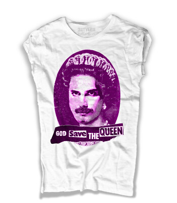Damen T-Shirt weiß Queen Elizabeth Elisabeth Queen God save the Queen