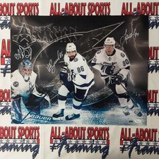 Nikita Kucherov Andrei Vasilevsky Namestikov Authentic Signed 16x20 Photo Autogr