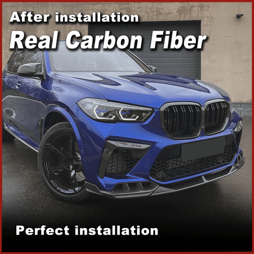 Spoiler anteriore in carbonio labbro diffusore spada per BMW F95 X5M F96 X6M 19-24 - Foto 5 di 11
