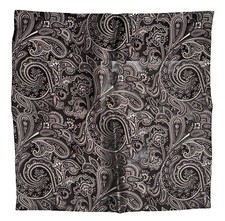 DOUBLE SIDED POCKET SQUARE 100 SILK MENS SUIT SQUARE BLACK WHITE GRAY PAISLEY