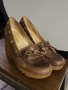 Michael cuña de ante marrón Michael Kors tan Mocasines, Zapatos, Talla 6.5  | eBay