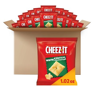 Cheez It White Cheddar Snack Crackers 1 Ounce Pack of 40 Crispy Bites