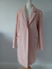 Therapy London Women's Wool Mix Long Coat Pink Size Uk 16 Brand New Unworn