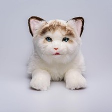 Lifelike Stuffed Cat 14" - Interactive Companion Robot for Kids  Seniors 