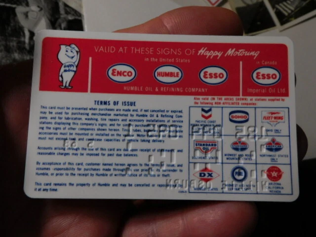 1968 ENCO HUMBLE OIL & GAS CREDIT CHARGE CARD EXP 5/68 - Image 2 of 2