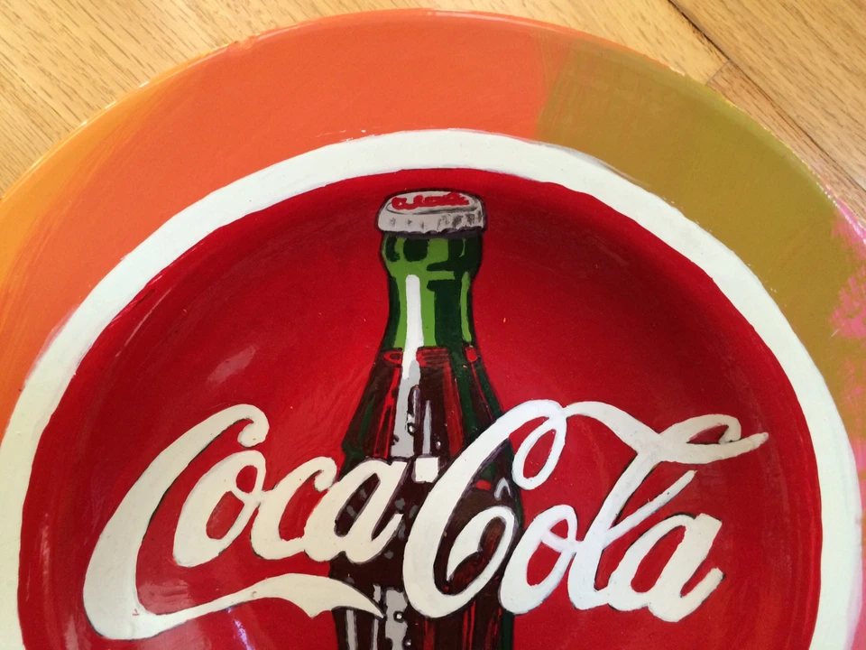 STEVE KAUFMAN "ALL" original Coca Cola painting drawing SIGNED COA pop art - Image 2 of 4