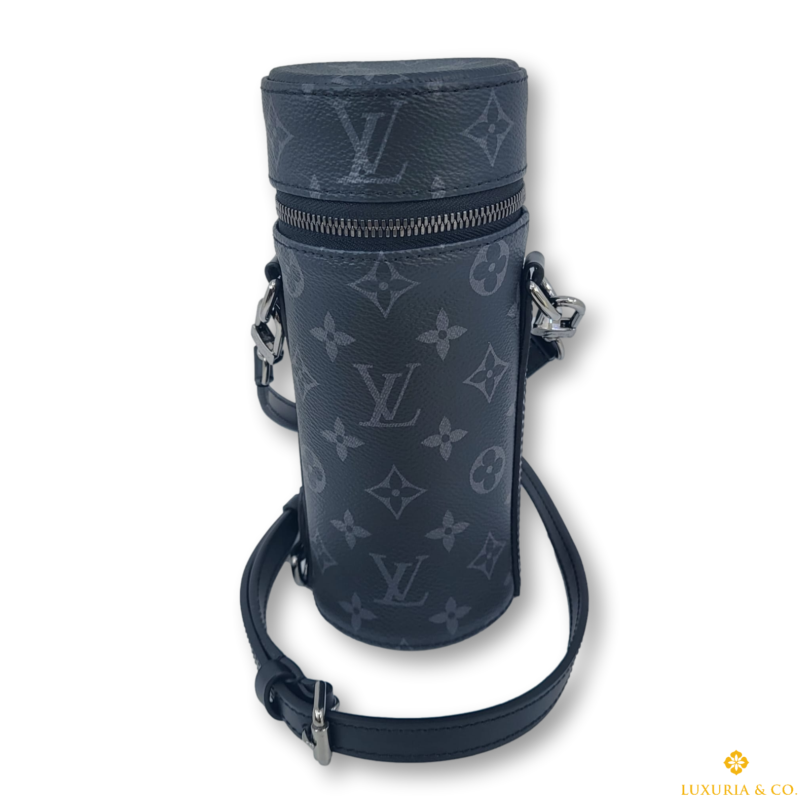New Authentic Louis Vuitton Bottle Holder Monogram Eclipse Canvas GI0398