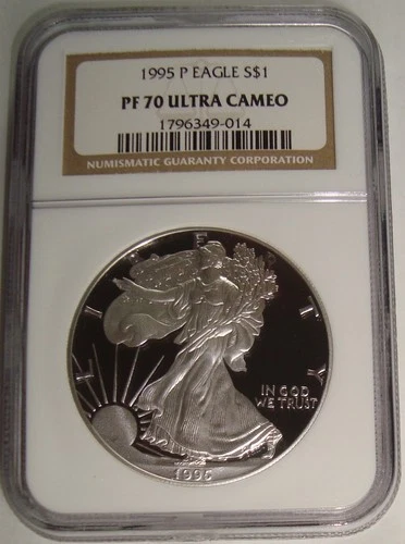 1995-P Proof American Silver Eagle $1 NGC PF70 ULTRA CAMEO