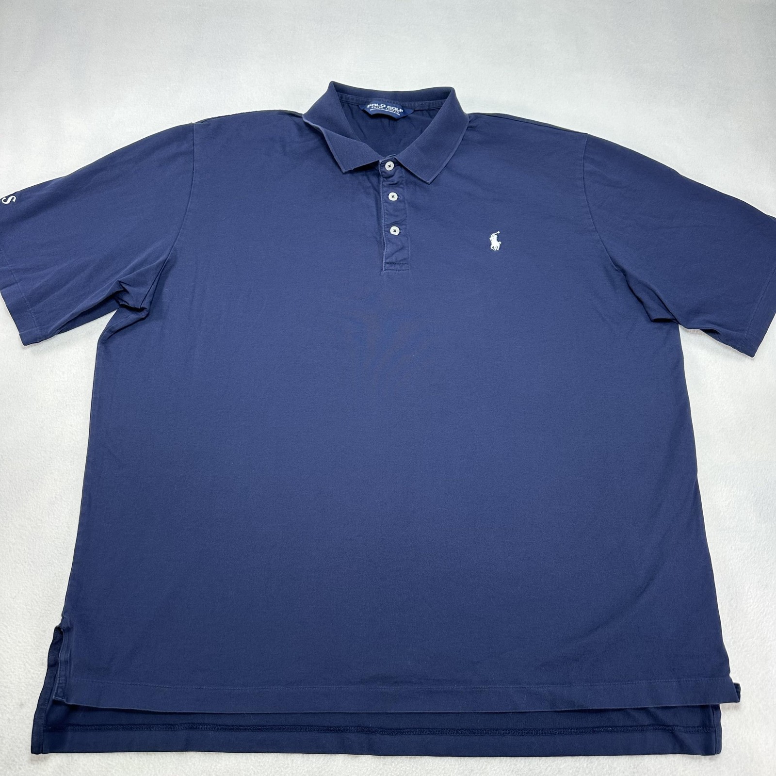 Polo Golf Ralph Lauren Polo Shirt Mens 2XL Blue Solid Pima Cotton Pony Golf Prep