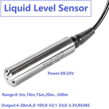 Submersible 0-10V 4-20mA Output Hydrostatic Level Sensor Transmitter DC12V 0-5V