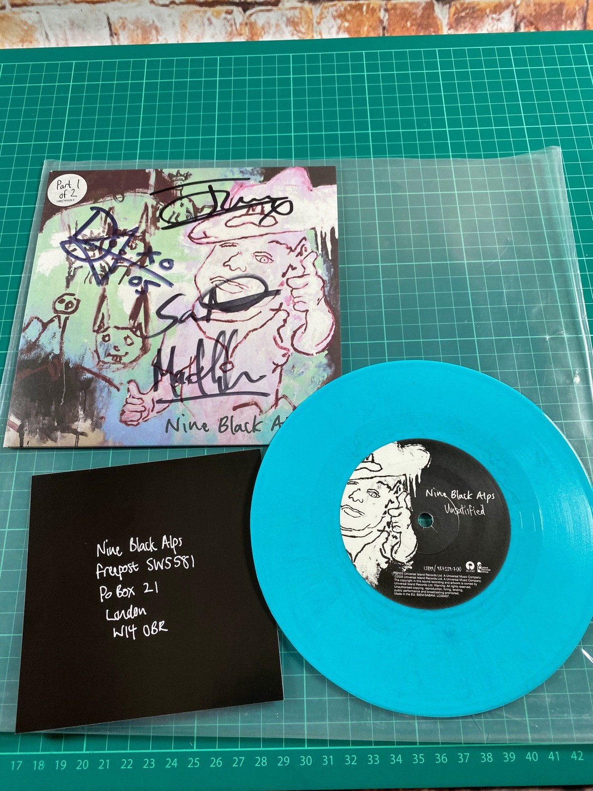 Nine Black Alps Unsatisfied 7"" Vinyl Band Signed