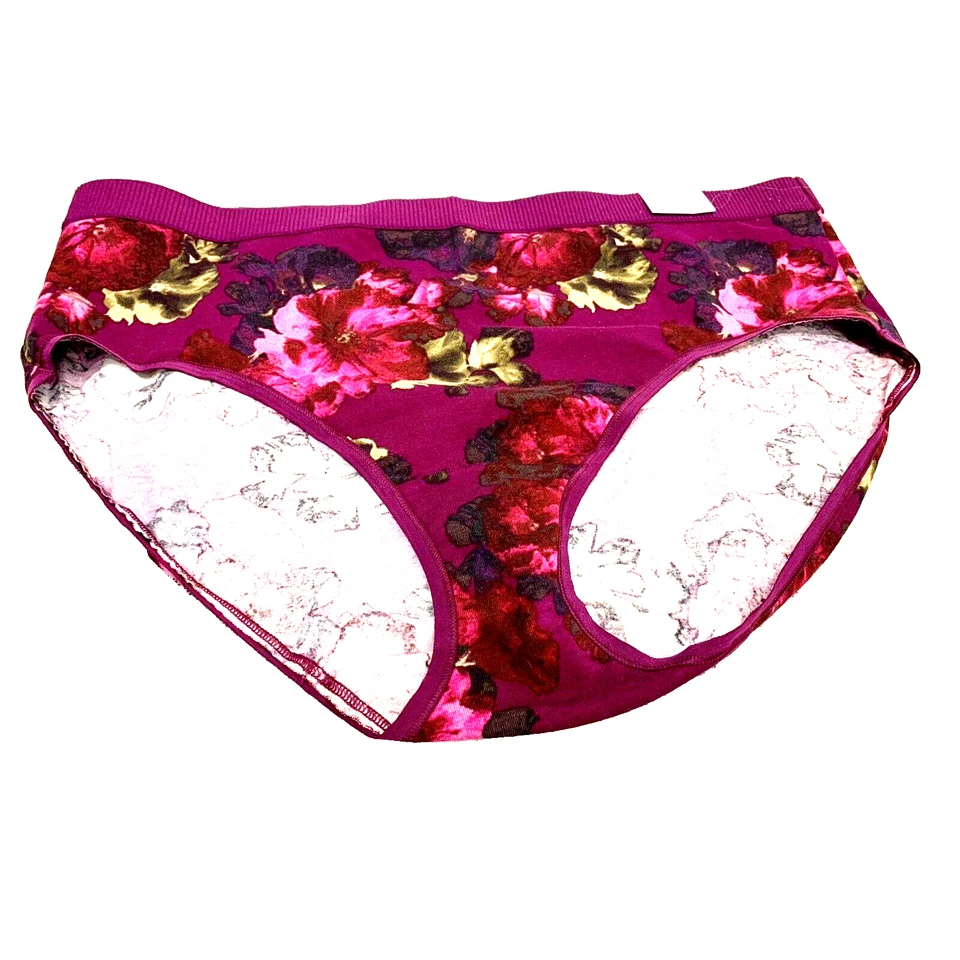 NWT Lane Bryant Deep Purple and Pink Floral High Leg Brief Panties in XL 14 16 - Image 2 of 4