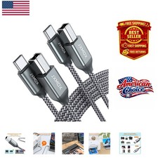 High-Speed USB B to USB C Printer  MIDI Cable, 6.6ft Nylon Braided Twin Pack