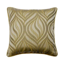 Gold Decorative Throw Pillow Cover, 16"x16" Silk Cushion - Gold Dusk