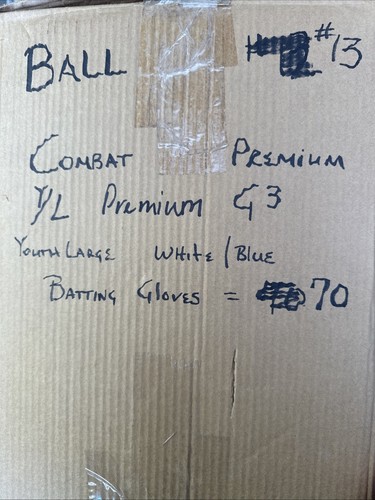 Ball•#13 Combat Sports Premium G3 Youth Large White Batting Gloves NOS - Picture 11 of 11